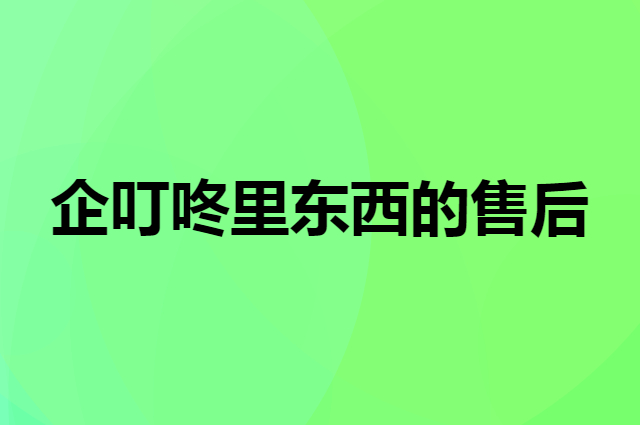 企叮咚里东西的售后问题如何处理？