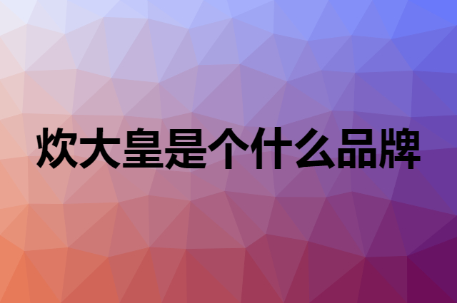炊大皇&nbsp;COOKER KING是个什么品牌，这个品牌怎么样？