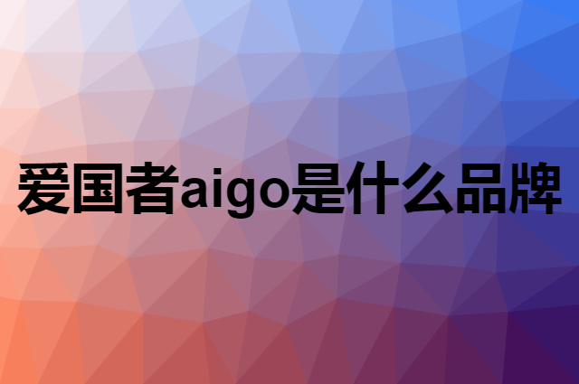 爱国者&nbsp;aigo是个什么品牌，这个品牌怎么样？